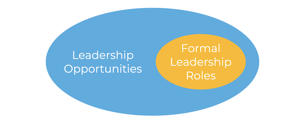 Venn diagram with leadership opportunities and nested formal leadership roles